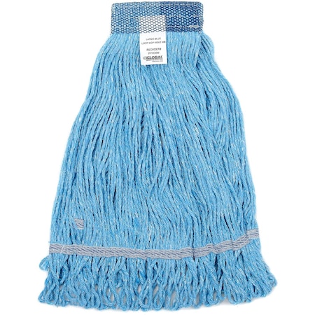 Global Industrial Large Blue Looped Mop Head, Wide Band 261830W
